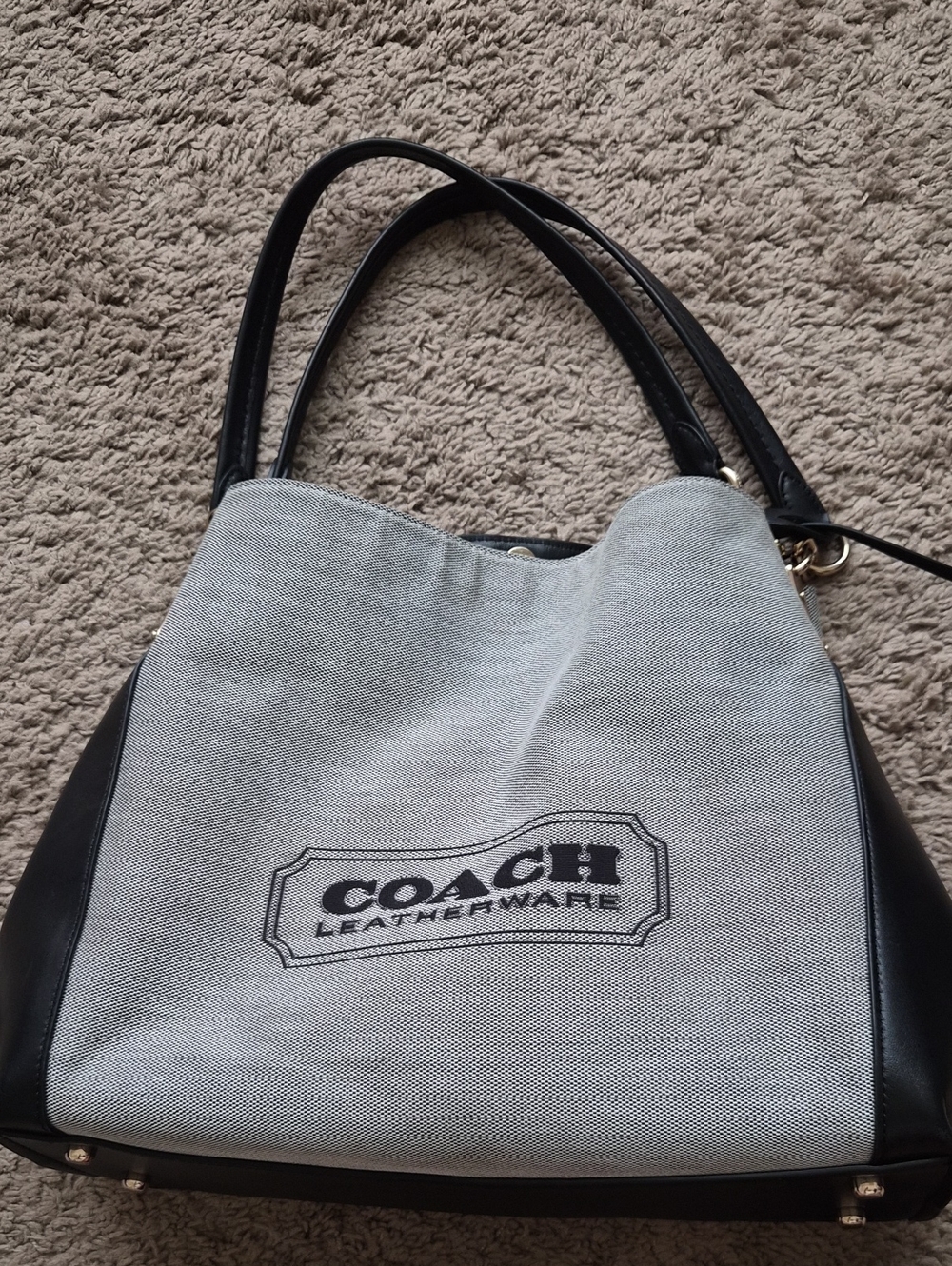 Coach Dalton 31 Canvas & Leather Shoulder Bag EUC